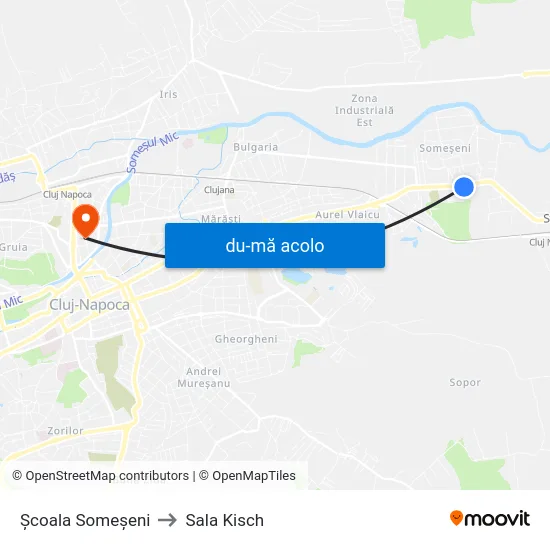 Harta de Școala Someșeni către Sala Kisch