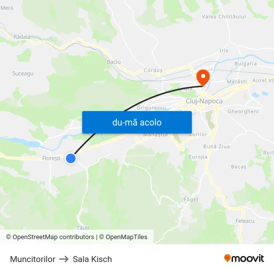 Harta de Muncitorilor către Sala Kisch