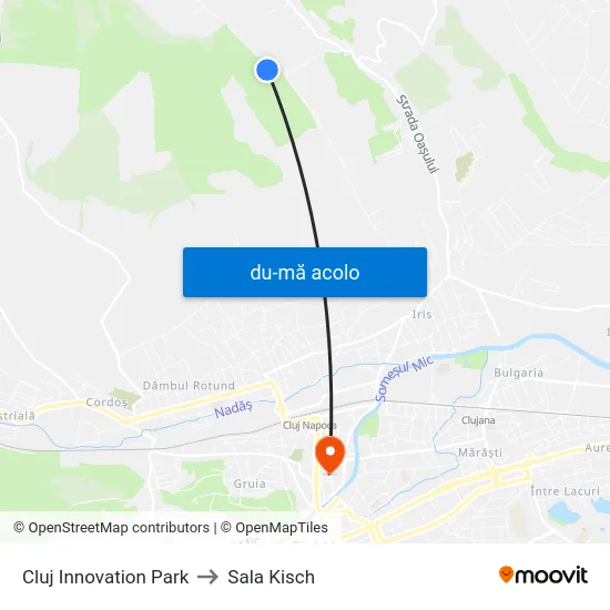 Harta de Cluj Innovation Park către Sala Kisch