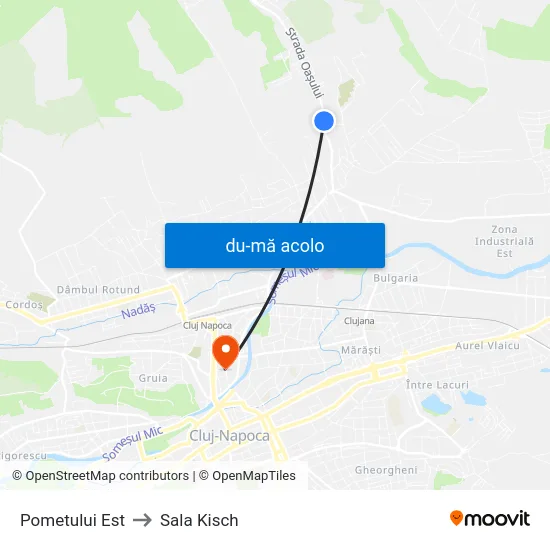 Harta de Pometului Est către Sala Kisch