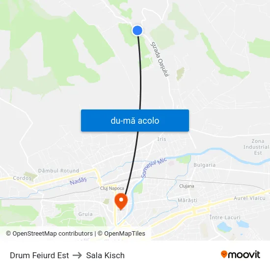 Harta de Drum Feiurd Est către Sala Kisch