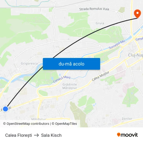 Harta de Calea Florești către Sala Kisch