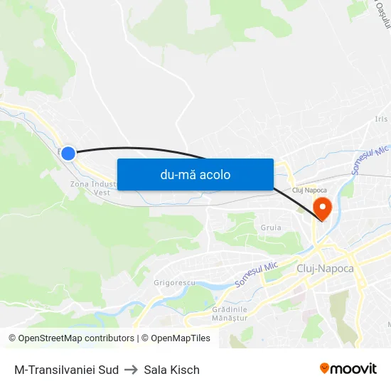 Harta de M-Transilvaniei Sud către Sala Kisch