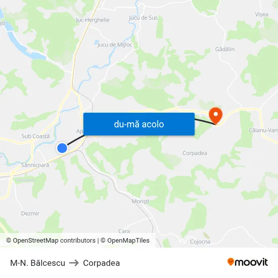 Harta de M-N. Bălcescu către Corpadea