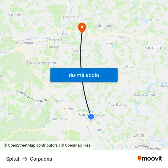 Harta de Spital către Corpadea