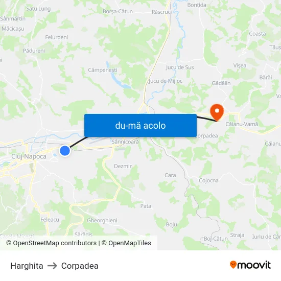 Harta de Harghita către Corpadea