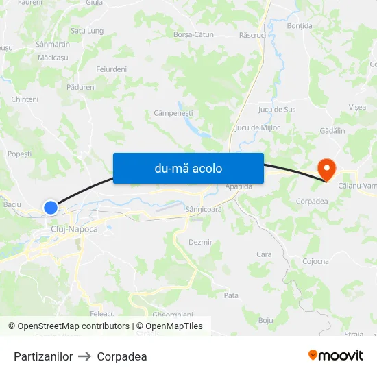 Harta de Partizanilor către Corpadea