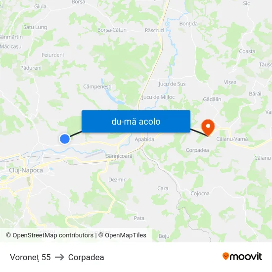 Harta de Voroneț 55 către Corpadea