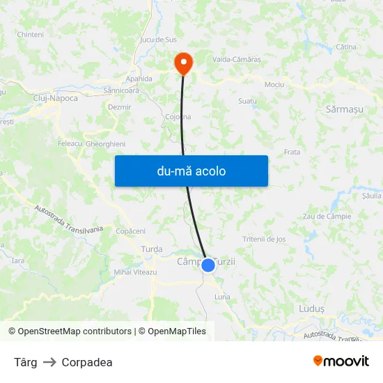Harta de Târg către Corpadea