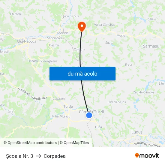 Harta de Școala Nr. 3 către Corpadea