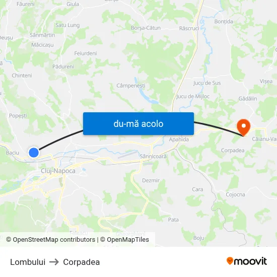 Harta de Lombului către Corpadea