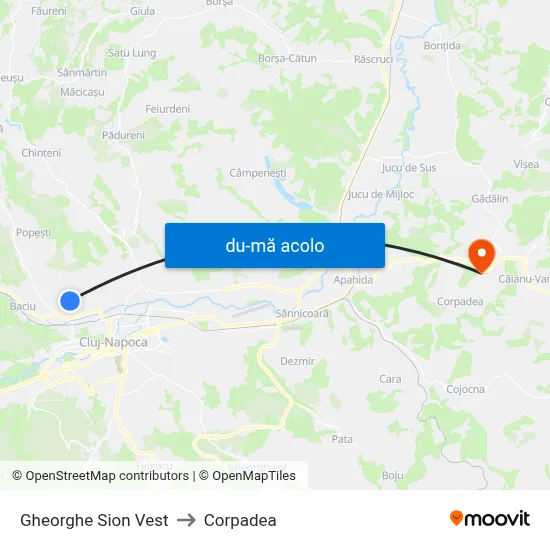 Harta de Gheorghe Sion Vest către Corpadea