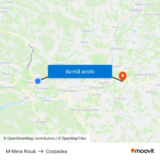 Harta de M-Mera Nouă către Corpadea