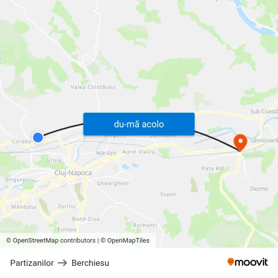 Harta de Partizanilor către Berchiesu