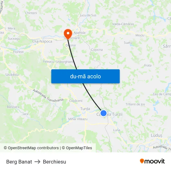 Harta de Berg Banat către Berchiesu