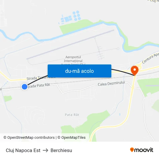 Harta de Cluj Napoca Est către Berchiesu