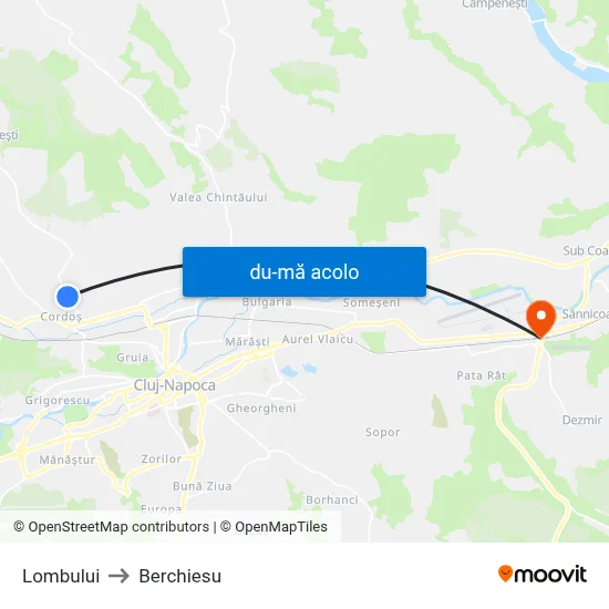 Harta de Lombului către Berchiesu