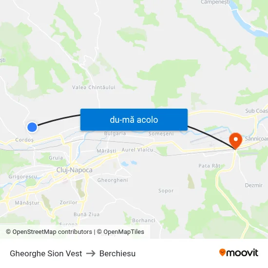 Harta de Gheorghe Sion Vest către Berchiesu