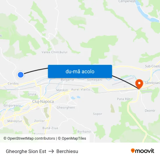 Harta de Gheorghe Sion Est către Berchiesu
