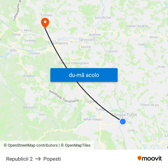 Harta de Republicii 2 către Popesti