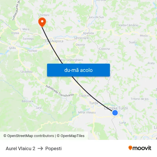 Harta de Aurel Vlaicu 2 către Popesti