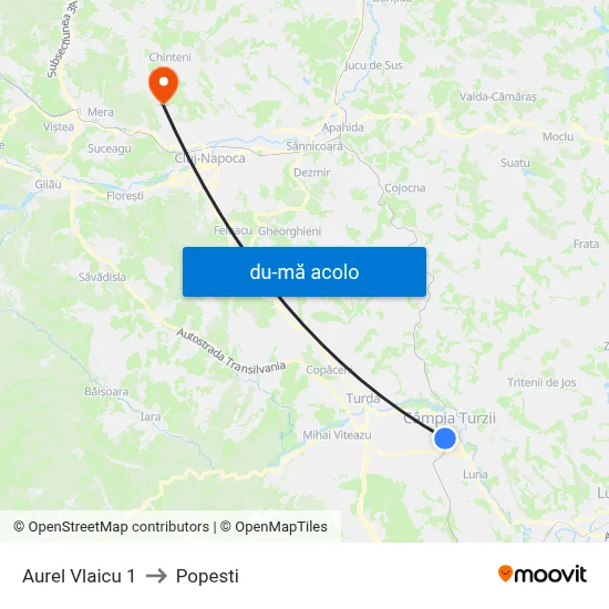 Harta de Aurel Vlaicu 1 către Popesti