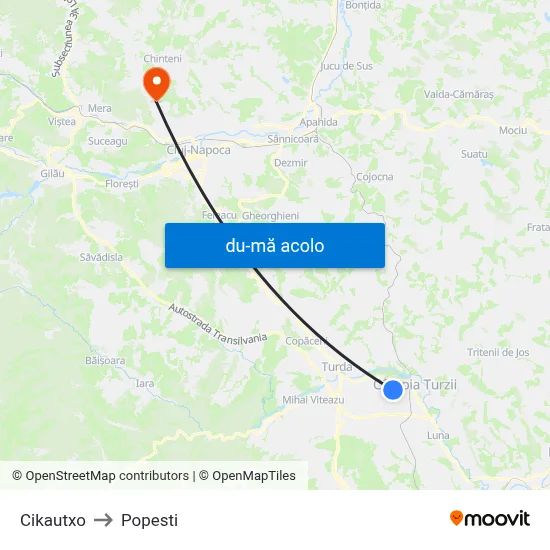 Harta de Cikautxo către Popesti