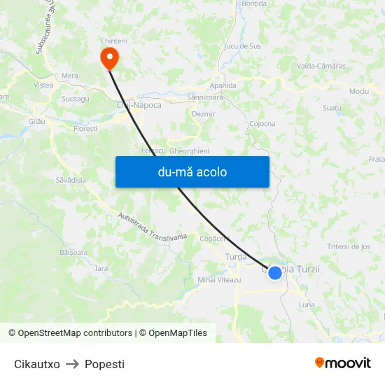 Harta de Cikautxo către Popesti