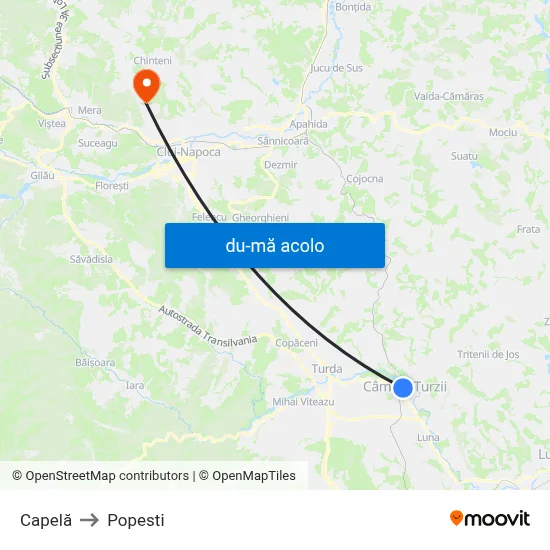 Harta de Capelă către Popesti