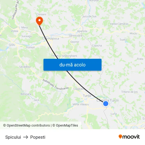 Harta de Spicului către Popesti