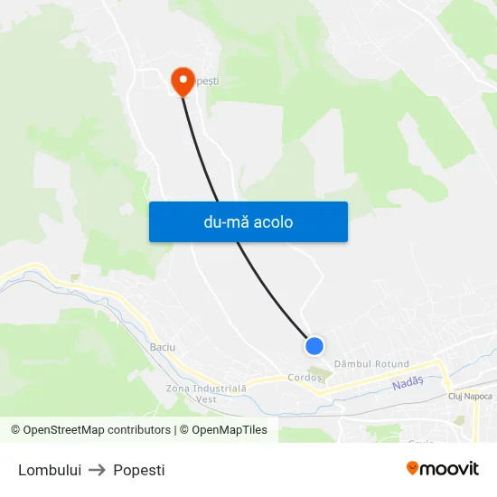 Harta de Lombului către Popesti