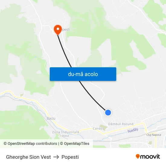 Harta de Gheorghe Sion Vest către Popesti