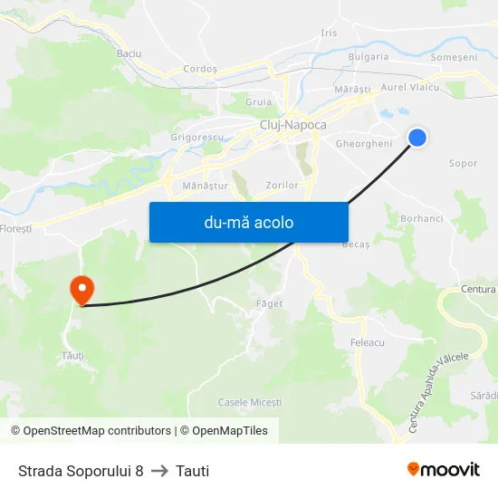 Harta de Soporului Sud către Tauti