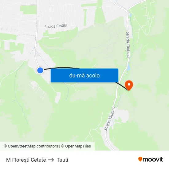 Harta de M-Florești Cetate către Tauti