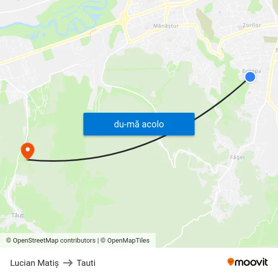 Harta de Lucian Matiș către Tauti