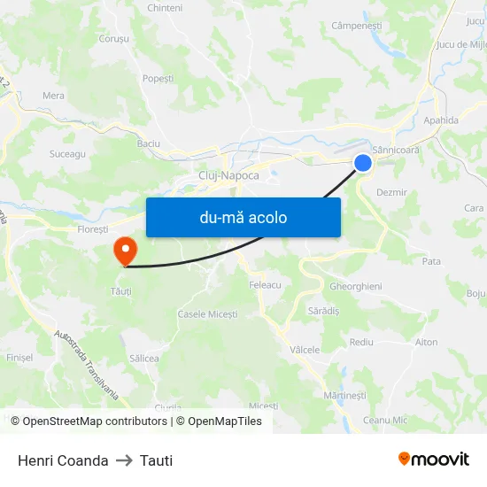 Harta de Henri Coanda către Tauti