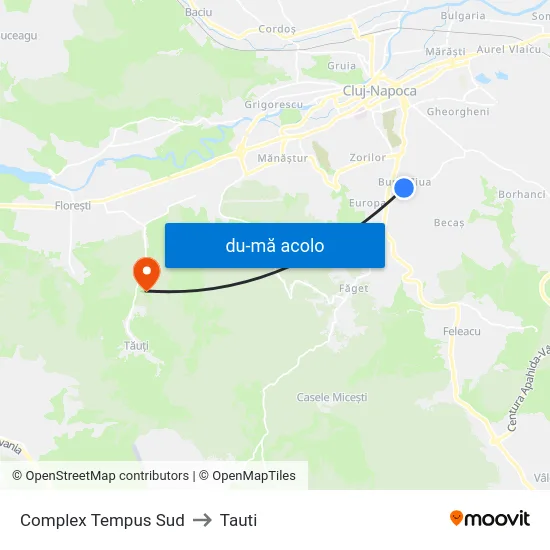 Harta de Complex Tempus Sud către Tauti