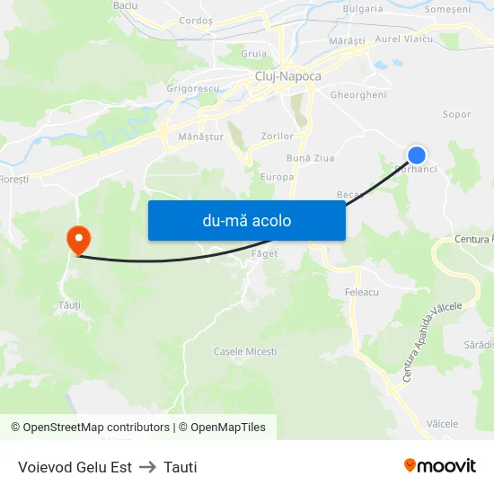 Harta de Voievod Gelu Est către Tauti