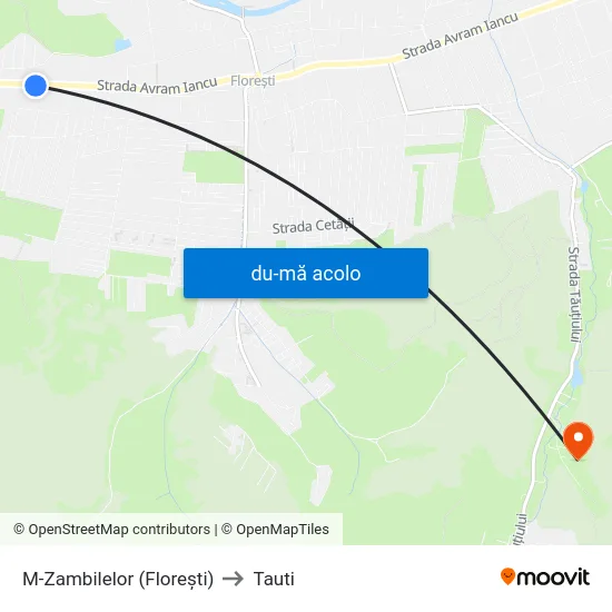 Harta de M-Zambilelor (Florești) către Tauti