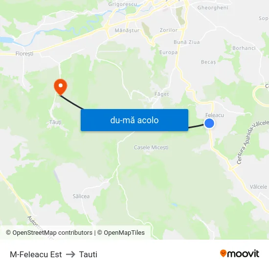 Harta de M-Feleacu Est către Tauti