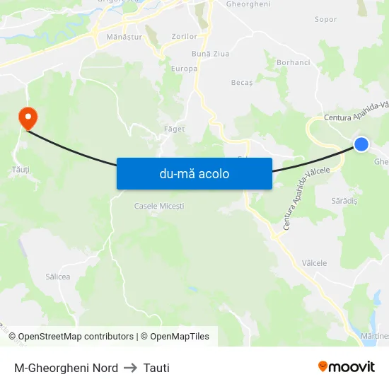 Harta de M-Gheorgheni Nord către Tauti