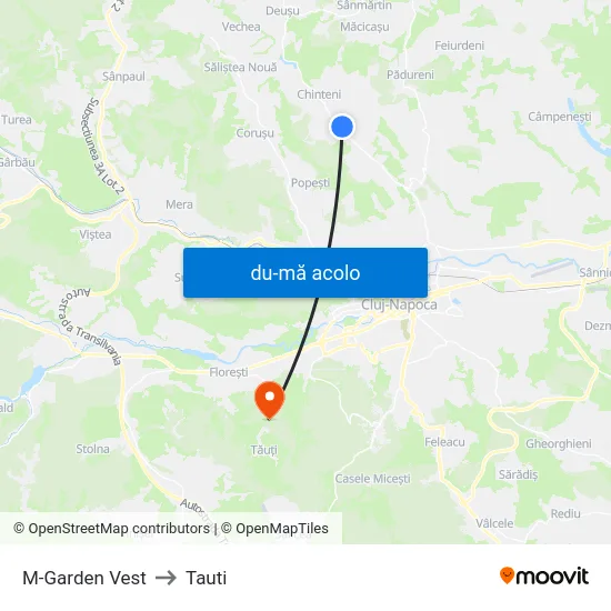 Harta de M-Garden Vest către Tauti