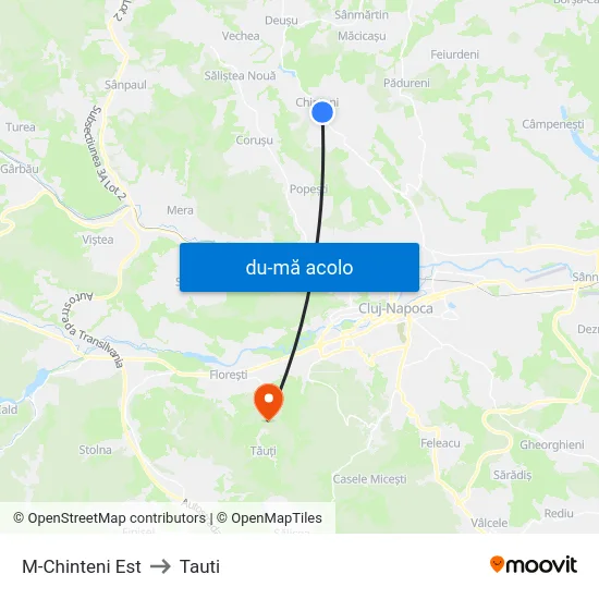 Harta de M-Chinteni Est către Tauti