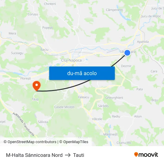 Harta de M-Halta Sânnicoara Nord către Tauti