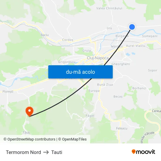 Harta de Termorom Nord către Tauti