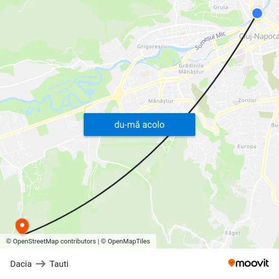 Harta de Dacia către Tauti