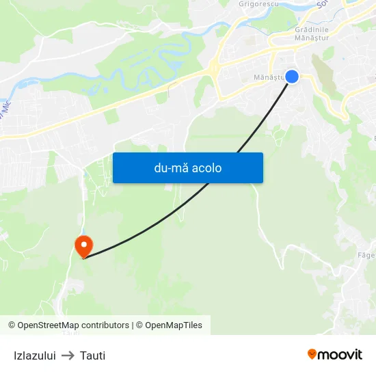 Harta de Izlazului către Tauti