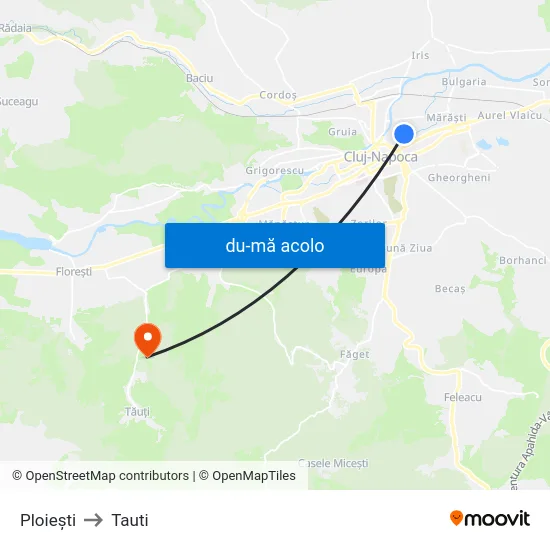 Harta de Ploiești către Tauti