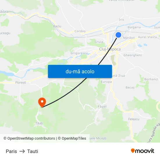 Harta de Paris către Tauti