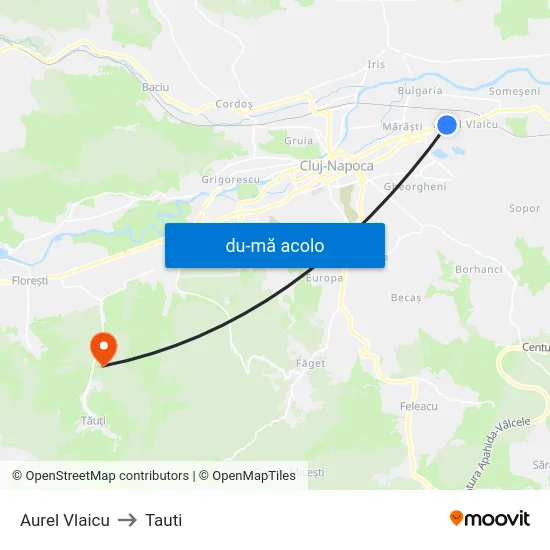 Harta de Aurel Vlaicu către Tauti